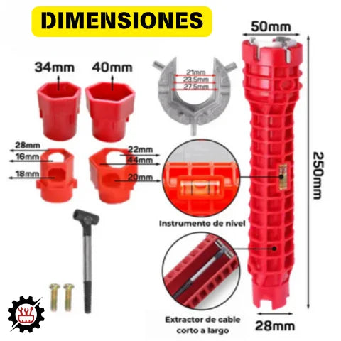 GripFlex™ Llave Universal para ajuste de grifos con fugas y adaptaciones imposibles