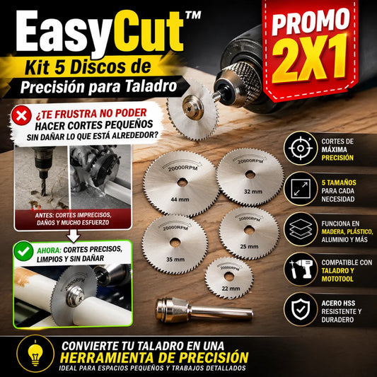 EasyCut™ Kit 5 Discos de Precisión para Taladro + PROMO 2X1