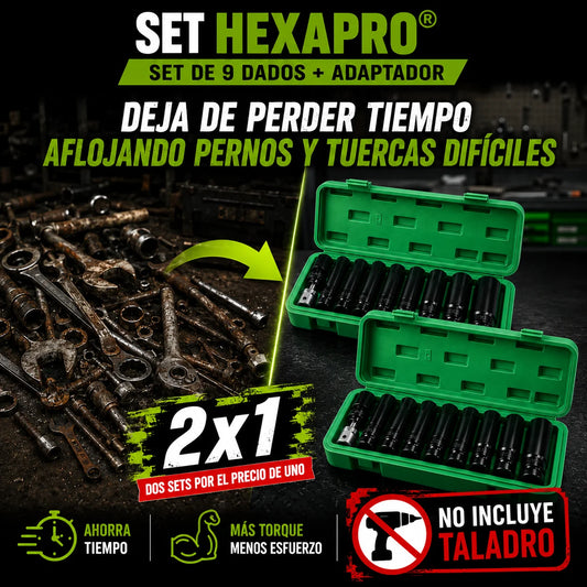 SET HEXAPRO® Adaptador + 9 llaves hexagonales 2x1