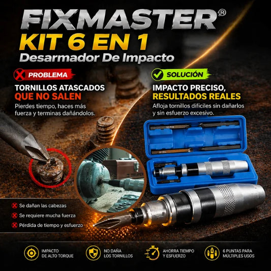 FIXMASTER® KIT 6 EN 1 Desarmador De Impacto