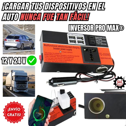 INVERSOR PRO MAX® Convierte el encendedor de tu vehículo en un tomacorriente multifuncional