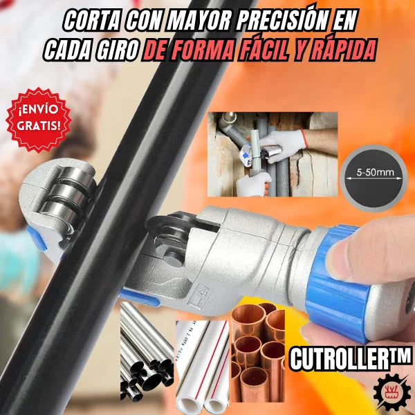 CutRoller™ Cortador de tubos con rodamiento para cortes limpios y fáciles