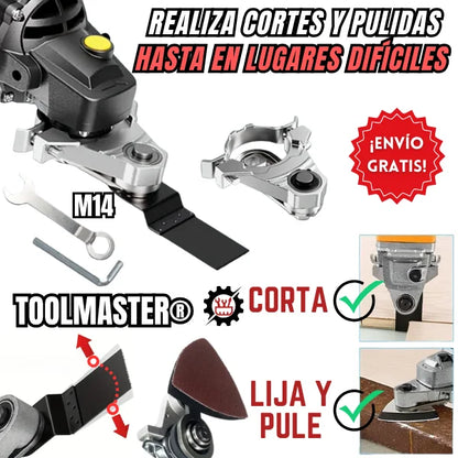 TOOLMASTER® ORIGINAL - Convertidor Universal para Amoladora 115 Y 125mm (Corta, Pule y Lija con facilidad)